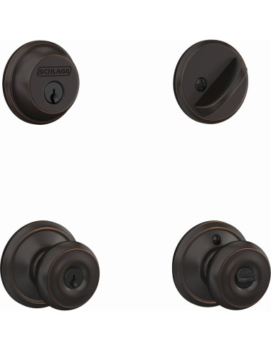 Cerradura de Entrada Schlage FB50N Georgian Bronce Envejecido