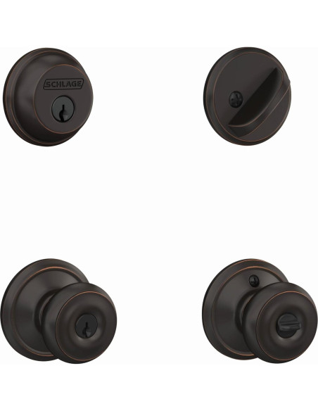 Cerradura de Entrada Schlage FB50N Georgian Bronce Envejecido