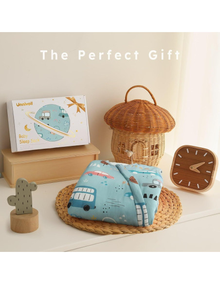 Saco de Sueño Bebé Unnivoll Pequeño Coche Azul 0-6 Meses