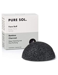 Esponja Facial Konjac pureSOL - Carbón Activado - 100% Natural