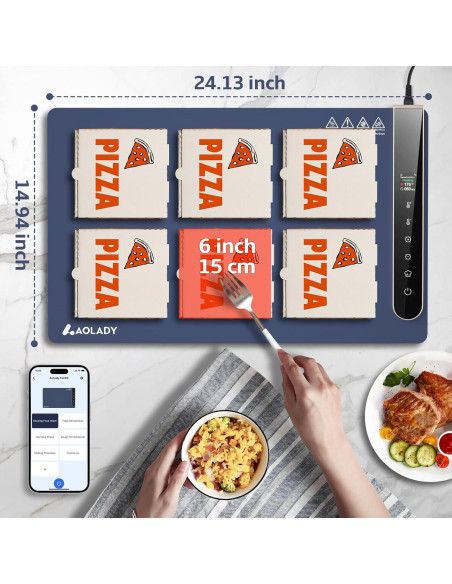 Alfombrilla Calentadora de Comida Eléctrica Azul 38.1x61cm