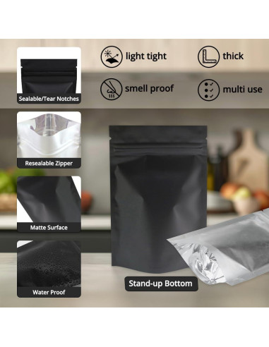 Bolsas Mylar Reutilizables 4CP 8.4x13cm A Prueba de Olores