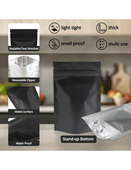 Bolsas Mylar Reutilizables 4CP 8.4x13cm A Prueba de Olores