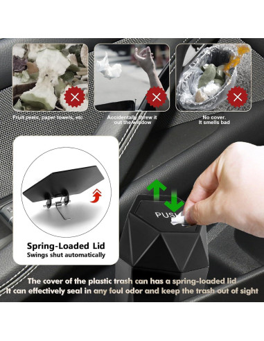 Basurero de Auto x xotic tech Mini a Prueba de Fugas Negro