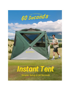 Tienda de Camping Raynesys para 4 Personas, Montaje Rápido 60s 2