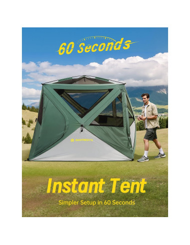 Tienda de Camping Raynesys para 4 Personas, Montaje Rápido 60s