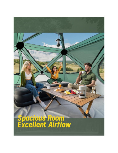 Tienda de Camping Raynesys para 4 Personas, Montaje Rápido 60s