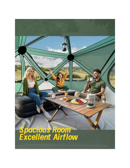 Tienda de Camping Raynesys para 4 Personas, Montaje Rápido 60s