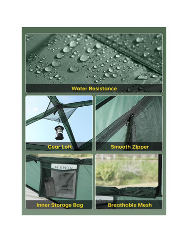 Tienda de Camping Raynesys para 4 Personas, Montaje Rápido 60s