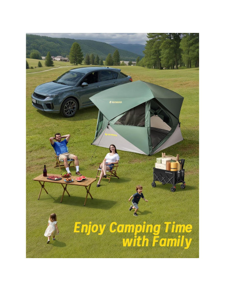 Tienda de Camping Raynesys para 4 Personas, Montaje Rápido 60s