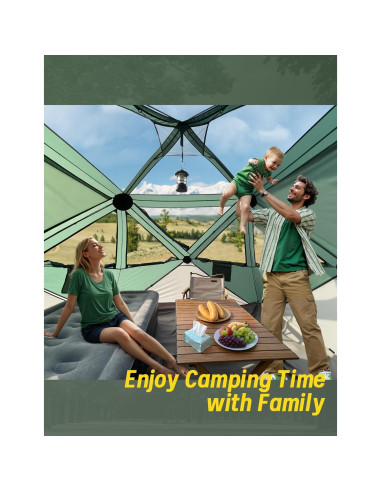 Tienda de Camping Raynesys para 4 Personas, Montaje Rápido 60s