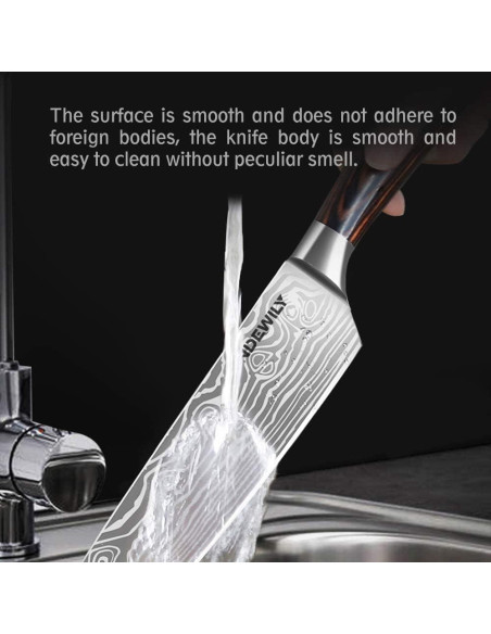 Juego de Cuchillos de Cocina Profesional SANDEWILY 3PCS Acero Inoxidable