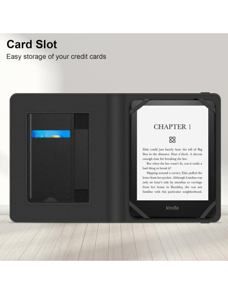 Funda Universal Fintie para Tabletas eReader 6-7" Cuero PU Negro