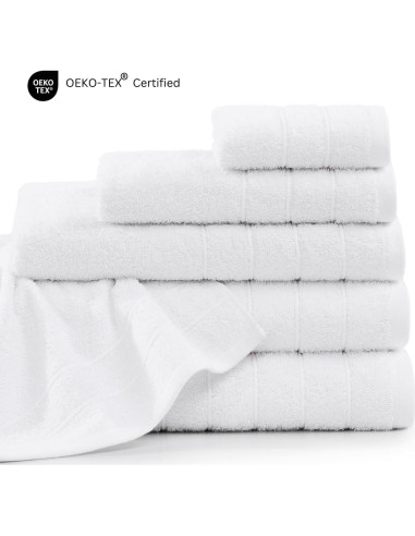 Juego de Toallas de Algodón Casa Platino 24 Piezas Blanco