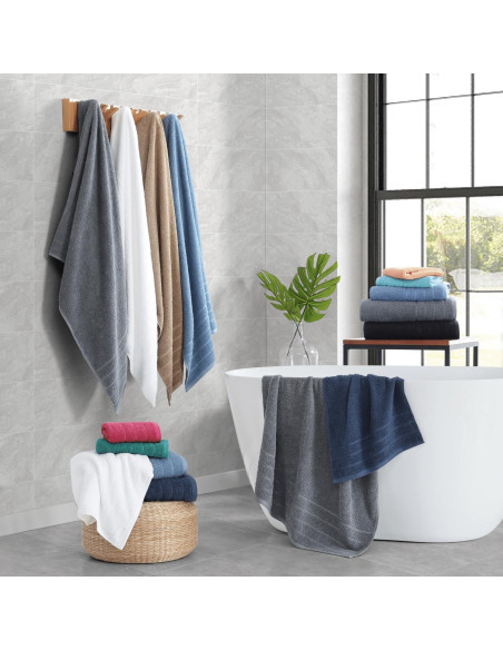 Juego de Toallas de Algodón Casa Platino 24 Piezas Blanco