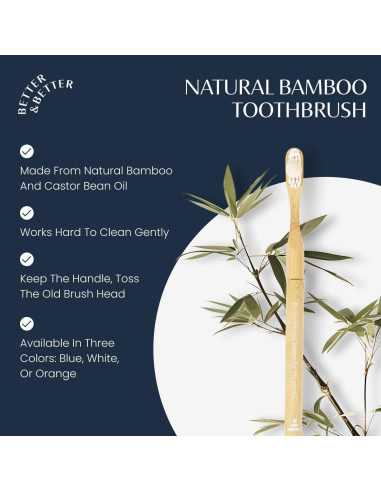 Cepillo de Dientes de Bambú Mejor y Mejor | Cerdas Suaves | Ecológico