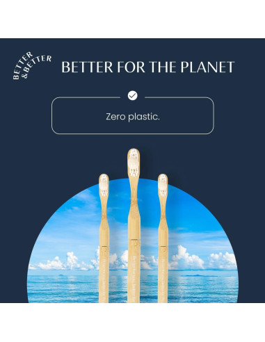 Cepillo de Dientes de Bambú Mejor y Mejor | Cerdas Suaves | Ecológico