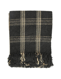 Manta Tejida de Algodón Reclamado con Flecos 152x127 cm