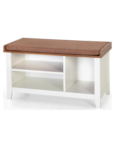 Banco de Almacenamiento para Zapatos MAISON ARTS Blanco 3 Compartimentos