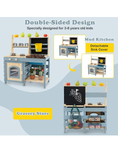 Cocina de Barro HONEY JOY 2 en 1 con Pizarra para Niños 2