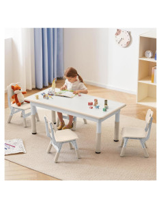 Conjunto de Mesa y Sillas Ajustable GITAWUSA para Niños 3-8 Años