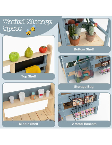 Cocina de Barro HONEY JOY 2 en 1 con Pizarra para Niños