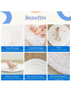 Alfombra de Juego Acolchada Poppyseed 109 cm Lavable para Bebés 2