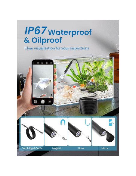 Cámara Endoscópica Moman EOM1 HD 3m IP67 con 8 LEDs