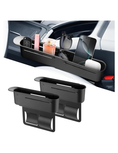 Relleno Espacio entre Asientos de Coche Zioffiel 2 Piezas Negro