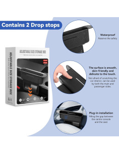 Relleno Espacio entre Asientos de Coche Zioffiel 2 Piezas Negro 2