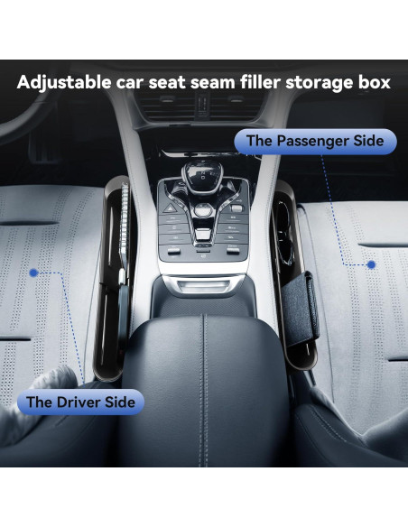 Relleno Espacio entre Asientos de Coche Zioffiel 2 Piezas Negro