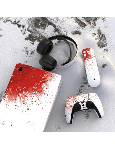 Calcomanías Vinilo PlayVital para PS5 Edición Digital - Sangre Salpicada