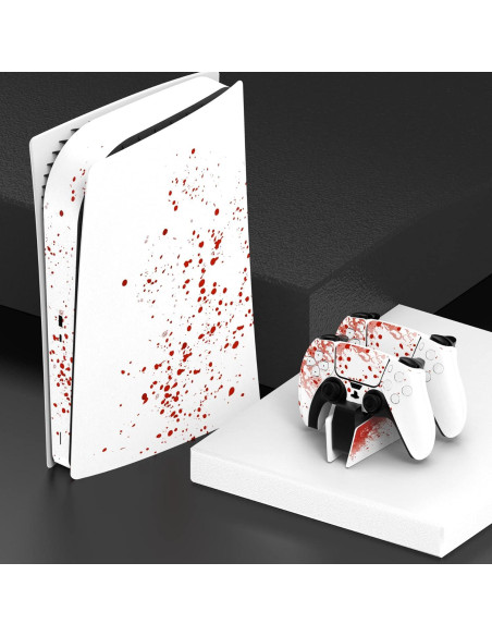 Calcomanías Vinilo PlayVital para PS5 Edición Digital - Sangre Salpicada