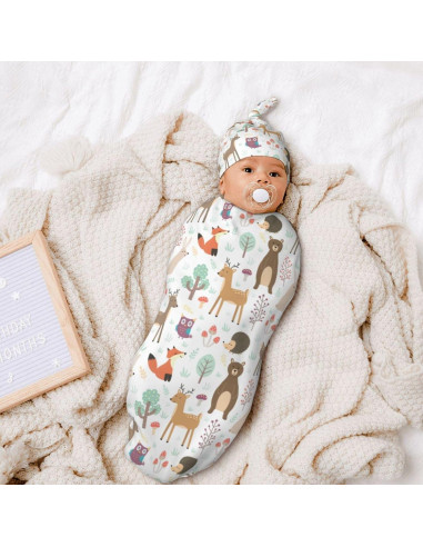 Manta Envoltoria Sozzjile Ciervo para Bebés 90x90 cm
