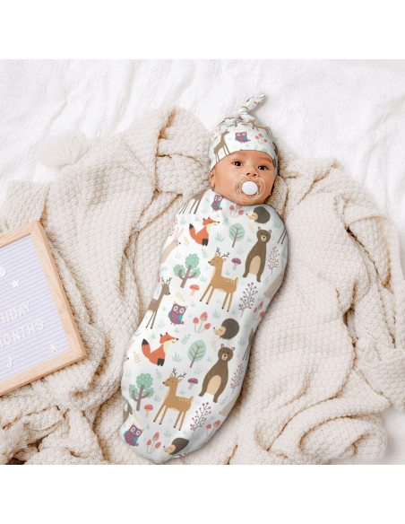 Manta Envoltoria Sozzjile Ciervo para Bebés 90x90 cm