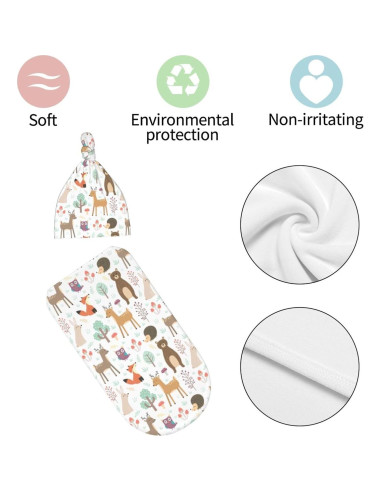 Manta Envoltoria Sozzjile Ciervo para Bebés 90x90 cm