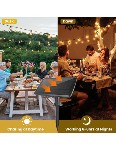 Luces de Cadena Solares Yusist 30+2 Bombillas LED 30m