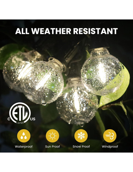 Luces de Cadena Solares Yusist 30+2 Bombillas LED 30m