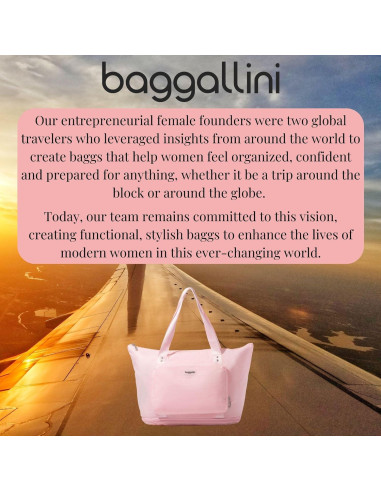 Bolsa Tote Expandible Baggallini Rosa 31.75x55.88 cm Plegable