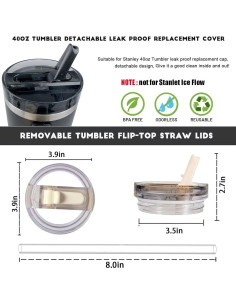 Paquete de 2 tapas de paja Bnoname para vaso Stanley 40 oz 2