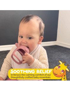 Mordedor Chupete Rosa Muqee Peeko para Bebés 3 meses 2