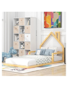 Marco de Cama Twin P PURLOVE con Cabecera en Forma de Casa