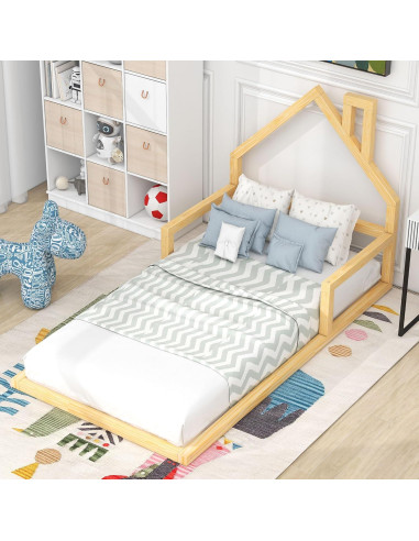 Marco de Cama Twin P PURLOVE con Cabecera en Forma de Casa