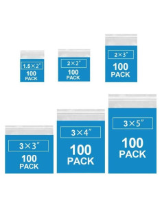 600 Mini Bolsas Plásticas Re sellables Bonison - 6 Tamaños