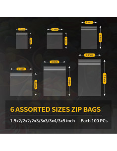 600 Mini Bolsas Plásticas Re sellables Bonison - 6 Tamaños 2