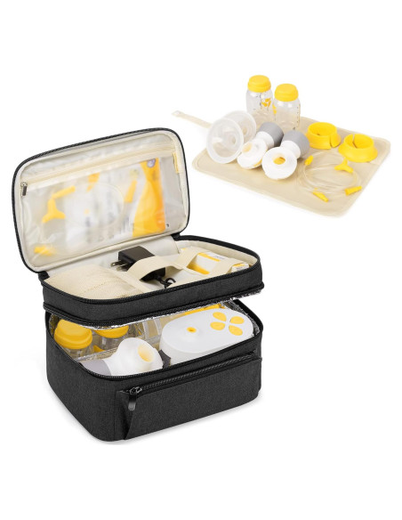 Bolsa de Extractor de Leche BAFASO Negra con Almohadilla Impermeable