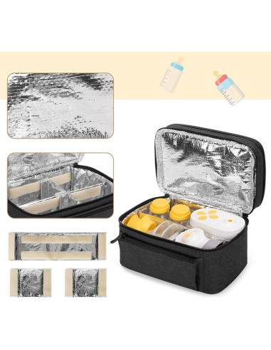 Bolsa de Extractor de Leche BAFASO Negra con Almohadilla Impermeable