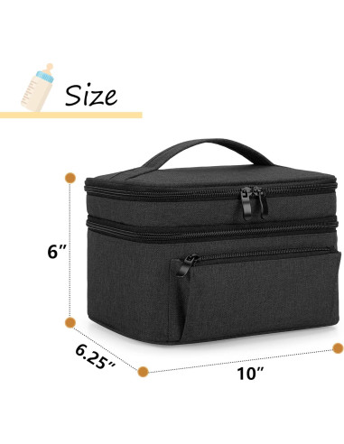 Bolsa de Extractor de Leche BAFASO Negra con Almohadilla Impermeable