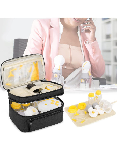 Bolsa de Extractor de Leche BAFASO Negra con Almohadilla Impermeable