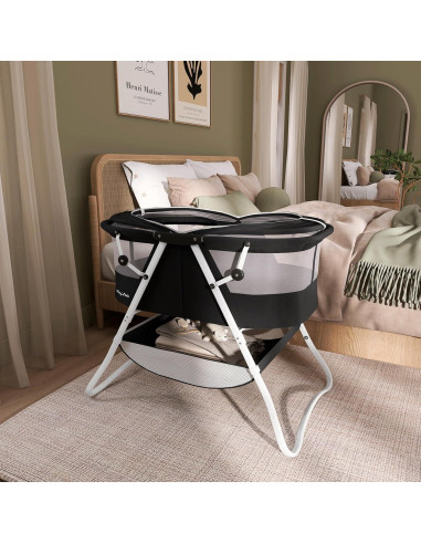 Cuna Karley Dream On Me Negra, Ligera y Espaciosa para Bebés